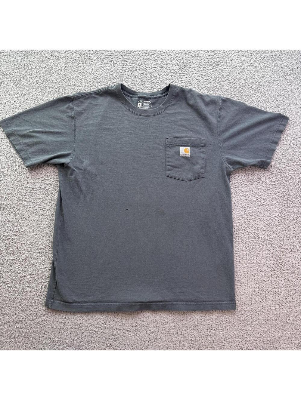 Carhartt K87 Pocket T Shirt Faded Charcoal Gray Loose Fit‎ Workwear Tee Medium